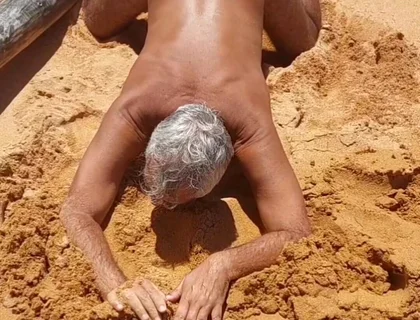 Ladysilva Doing Stritease on the Beach Showing off Her Hot Tanned Ass