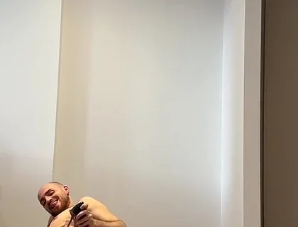 Hairy Sissy Muscle Man in Lingerie and Heels Sensual Striptease, Edging, Wanking, Fingering and Foot Play