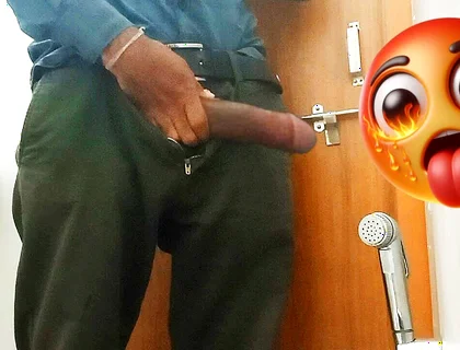 Today in the Office Toilet, I Spit on My Cock, Masturbated and Ejaculated