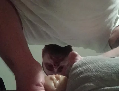 White Cock Fucks a Pocket Pussy Creampie