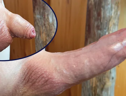 Small Hairless Virgin Phimosis Dick Braves the Cold for Some Hands-free Edging and Leaking Cum