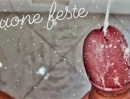 At Home Alone Home Alone - Christmas Cumshot with a Huge Cock