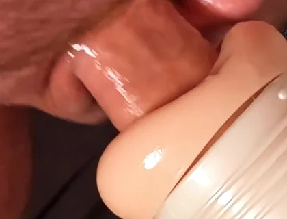 Stepdaddy Bear Pounds His New Fleshlight Butthole