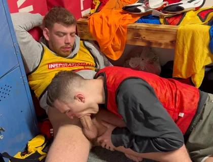 Straight Lad Gets Sucked off in the Locker Room