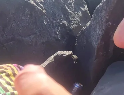 In Public Handjob in Public and a Cock Loaded with Piss - Show Cock to Everyone