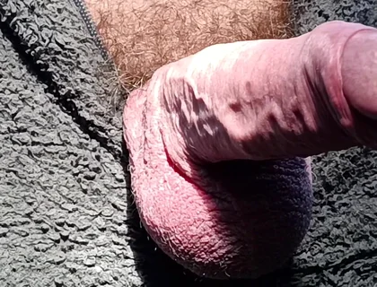 Outdoor Cruising Big Uncut Cock Woodland Onesie Wanking, Edging, Close up Moaning Creamy Cum