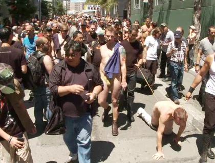 Cody Allen Bound in Public