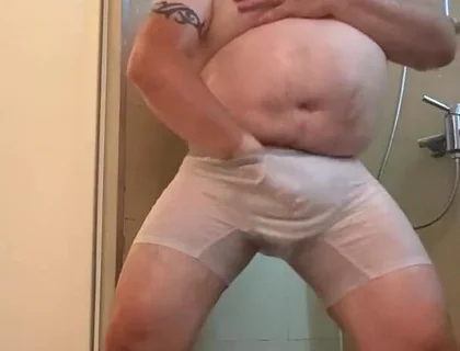 Wet White Clothes Shower One