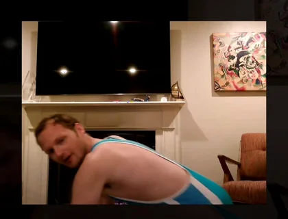 Singlet Wrestles Boy, Strips, Sucks, Rims, Bareback Doggy Style on the Living Room Floor