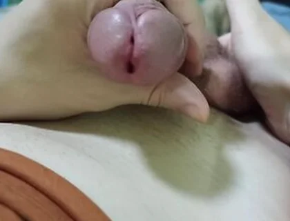 Masturbates And Cums With Cum