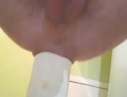 Male Squirt From Hard Anal Fisting with a Bottle. I Moan From Anal Pleasure