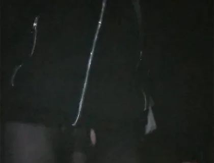 Walking Through the City in See-through Leggings (bulge Meggings)