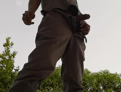 Quick Outdoor Jerkoff While Having a Cigarette