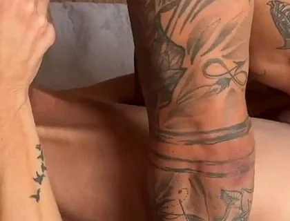 Tatted Muscle Papi Fucks Tiny Twink Bareback Hardcore Anal Foreskin Mafia Boomer Banks Gay