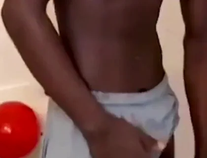 Swinging stroking my big black cock