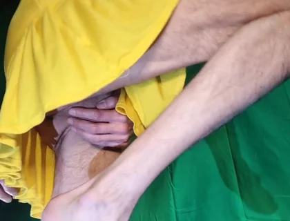 Yellow Skirt, No Panties