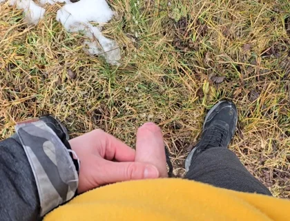 A Bit Risky Peeing - POV Outdoor Male Pee During a Nature Walk