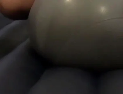 Fuck gimnastic ball on air matress