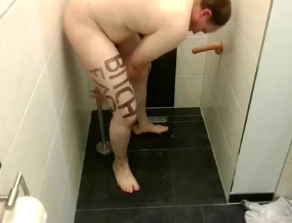 Slave Lettering Marking Anal Hook Dildo Plug Milking Fucked Winch Penis Cage Shower Outdoor Street