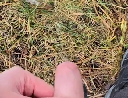 A Bit Risky Peeing - POV Outdoor Male Pee During a Nature Walk