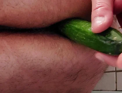 Big Ass Anal Play with Cucumber