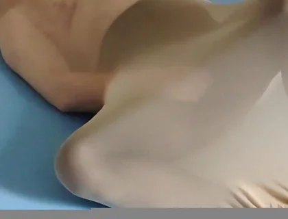 Hot Nylon Encasement in Black Pantyhose