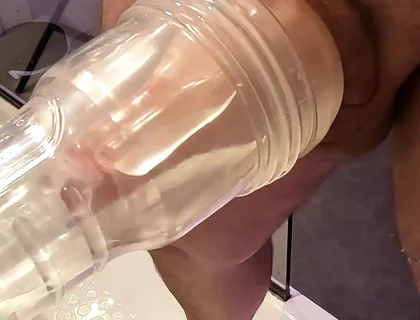 Fleshlight Wall Fuck POV with a Thick Uncut Cock in Full Focus