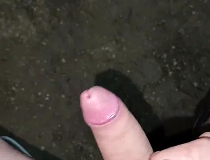Outdoors at Night, Peeing and Hot Cumshot