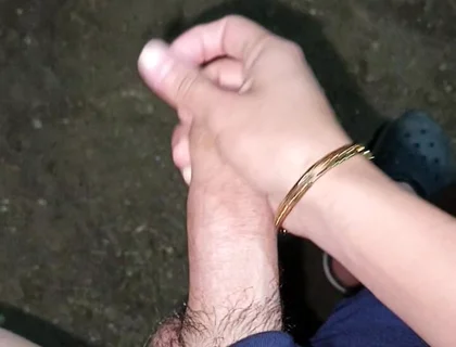 Outdoors at Night, Peeing and Hot Cumshot