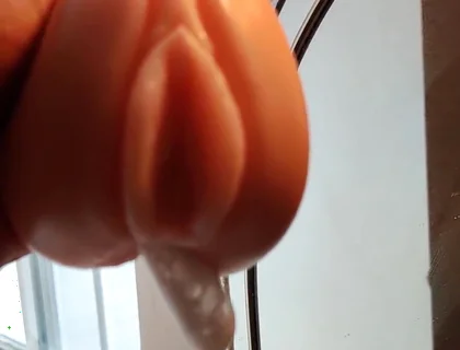 Squeezing My Cum Out of an Onahole After Using It