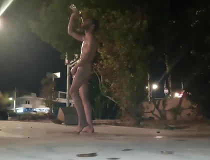 Piss Shower in Public and Cum