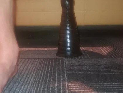 Hot gay twink NoFace Twink X riding huge toys
