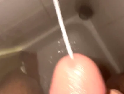 Huge Cumshot in the Shower This Morning!