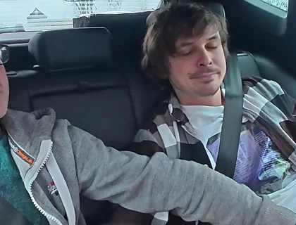 Two Straight Sucks Each Other and Tries to Fuck in the Back of a Car