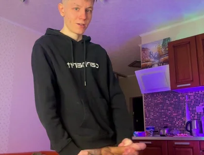 Skinny Boy Making a Huge Mess with His Thick Dick