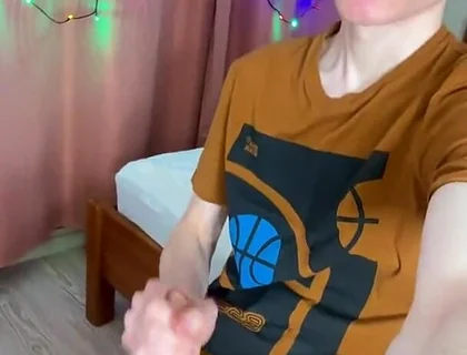 Young Student Home Alone with a Monster Boner and Lots of Sperm
