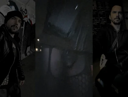 Hot Rainy Walk (garters and Bulge Meggings)