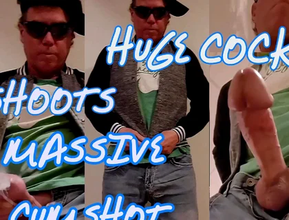 Huge Cock Shoots Massive Cumshot