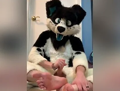 Furry Shows Off Feet & Fucks A Plushie