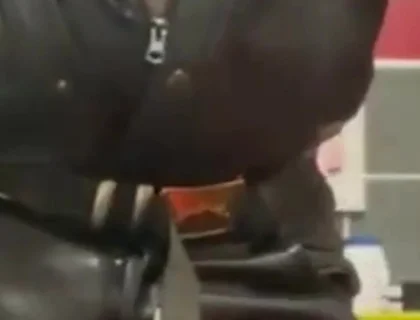 Leather Muscle Dad Smoking Solo Cock Scene