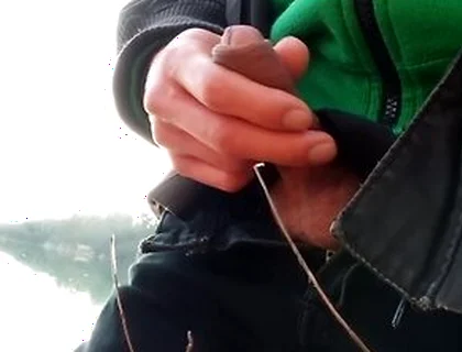 Jon Arteen Takes His Twink Penis Outside, Pees In A Lake And Suddenly Feels The Urge To Masturbate
