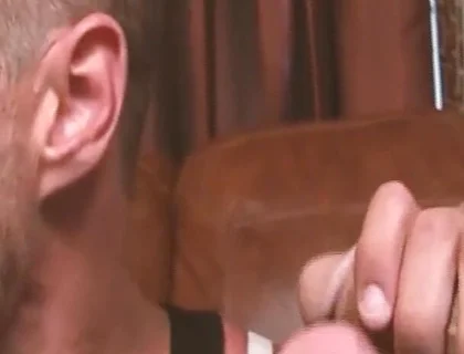 Thirsty for Cum Horny Gay Man Enjoys the Two Cocks of His Muscular Colleagues in a Threesome