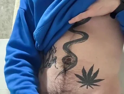 Revaz Masturbates Her Dick and Cums