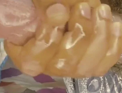 Stroking My Big Black Oilied Cock