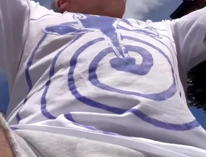 He's just riding his bike in a sweatshirt and no underwear...