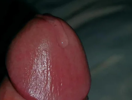 Very Close-up of an Over-excited Penis and Streams of Pre-cum!