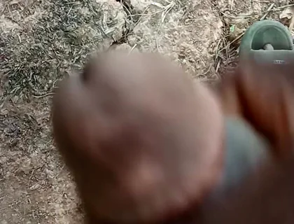 African Boy Masturbating Inside the Bush