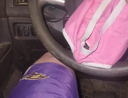 Using Pink Panties to Jerk off in My Car.