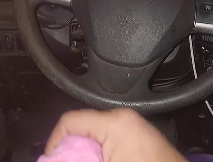 Using Pink Panties to Jerk off in My Car.