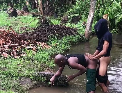 Nigerians Boys Where Caught Having Sex Inside a Swamp River with Bushes Rounding Them